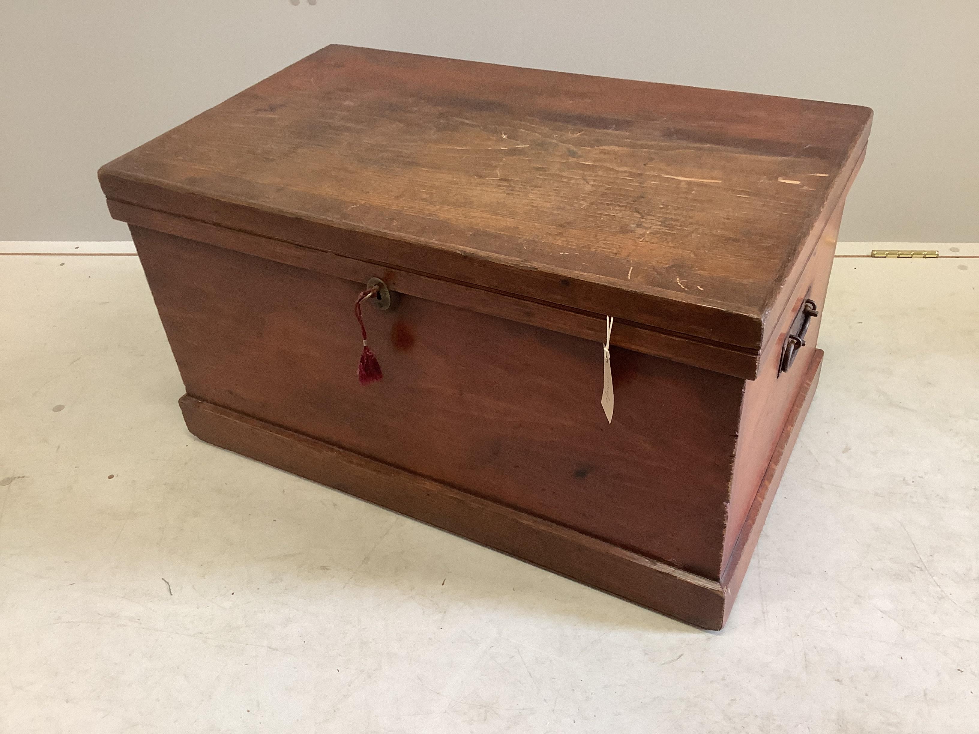 A Victorian elm and pine carpenter's chest, width 78cm, depth 46cm, height 43cm